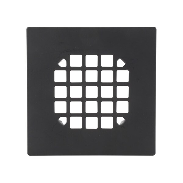 4-1/4 In. Matte Black Square Stainless Steel Drain Cover